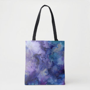 blue and purple tote bag