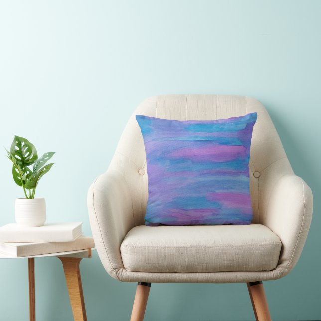 Blue and Purple Twilight Abstract Cushion (Chair)