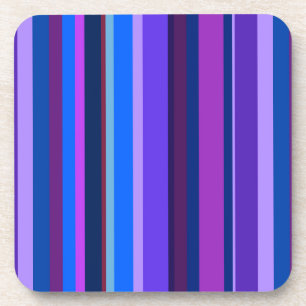 Blue and purple vertical stripes coaster