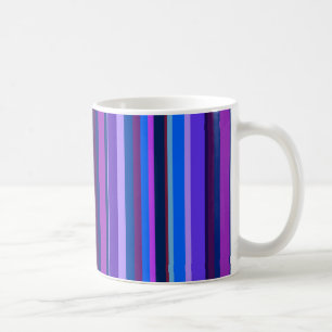 Blue and purple vertical stripes coffee mug