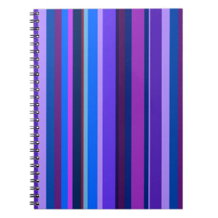 Blue and purple vertical stripes notebook