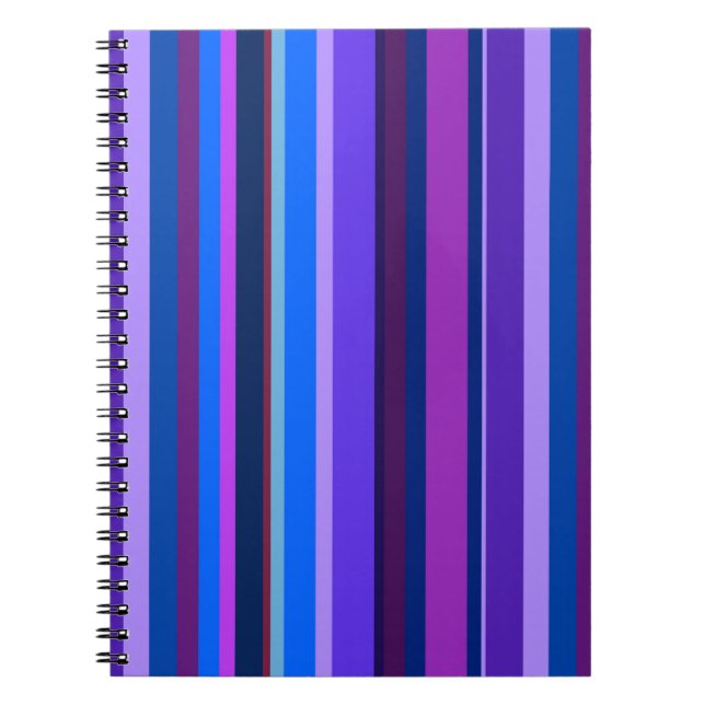 Blue and purple vertical stripes notebook (Front)