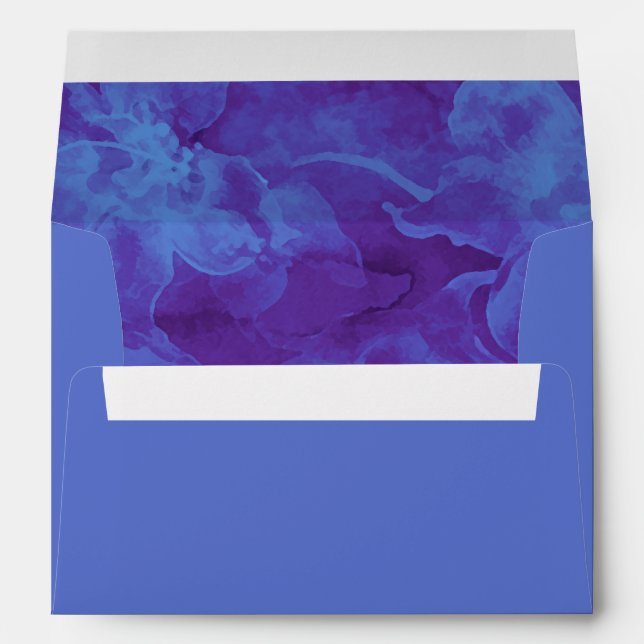 Blue and Purple Watercolor Flowers Envelopes (Back (Bottom))