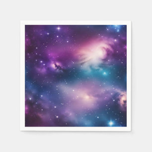 Blue and Purple Watercolor Galaxy Napkin