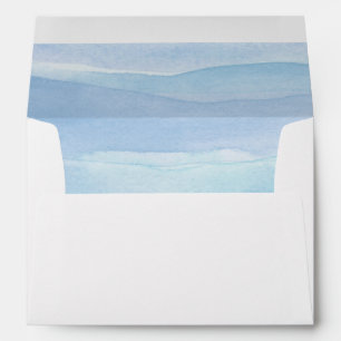 Blue and Purple Watercolor in White Envelope