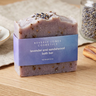 Blue and Purple Watercolor Soap Belly Band Invitation Belly Band