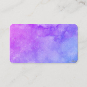 blue and purple watercolor splatter abstract art business card