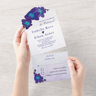 Blue and Purple Wedding Invitations