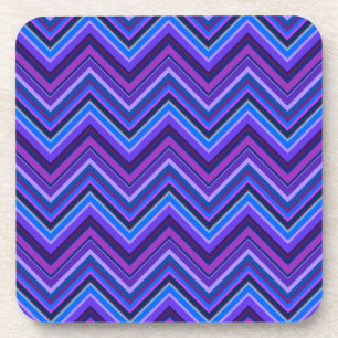 Blue and purple zigzag stripes coaster