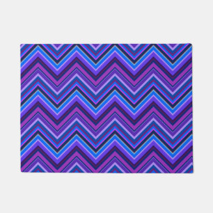 Blue and purple zigzag stripes doormat