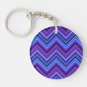 Blue and purple zigzag stripes key ring