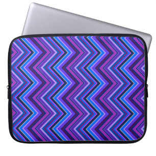 Blue and purple zigzag stripes laptop sleeve