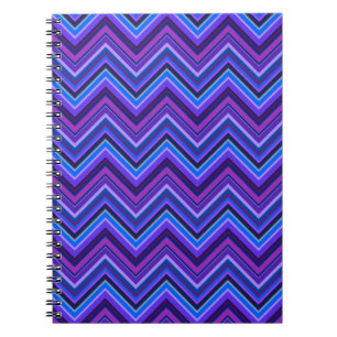 Blue and purple zigzag stripes notebook