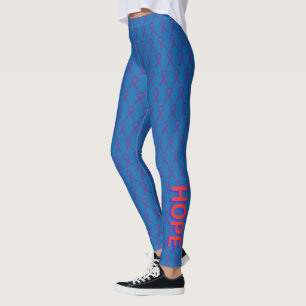 Blue and Red Awareness Ribbon Custom Leggings