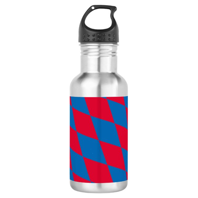 Blue and Red Bavaria Diamond Flag Pattern 532 Ml Water Bottle (Front)