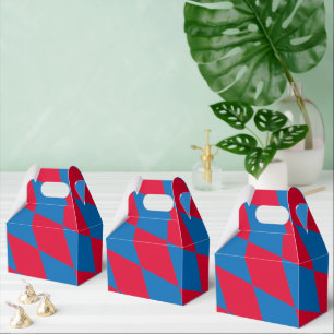 Blue and Red Bavaria Diamond Flag Pattern Favour Box