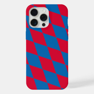 Blue and Red Bavaria Diamond Flag Pattern iPhone 15 Pro Max Case