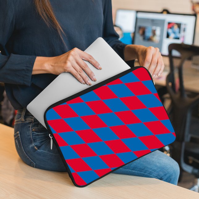 Blue and Red Bavaria Diamond Flag Pattern Laptop Sleeve (Creator Uploaded)