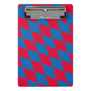 Blue and Red Bavaria Diamond Flag Pattern Mini Clipboard