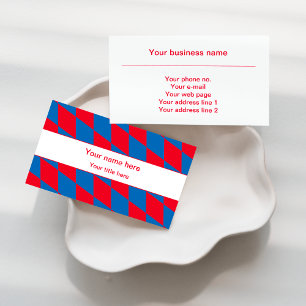 Blue and Red Bavarian Diamond Flag Pattern Business Card