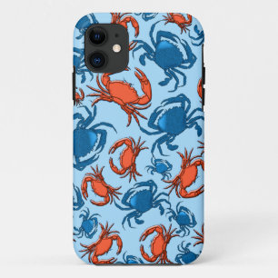 Blue and Red Crabs Collage iPhone 11 Case