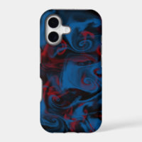 Blue and red curly cue smoke iphone case