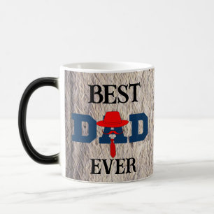 blue and red design for the best dad ever magic mug