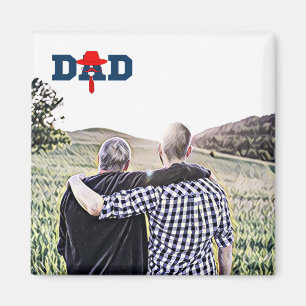 blue and red design for the best dad ever magnet
