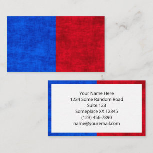 Blue and Red Distressed Two-Tone Pattern Business Card
