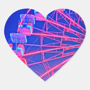 Blue and red Ferris wheel Heart Sticker