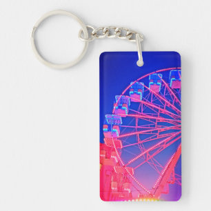 Blue and red Ferris wheel Key Ring