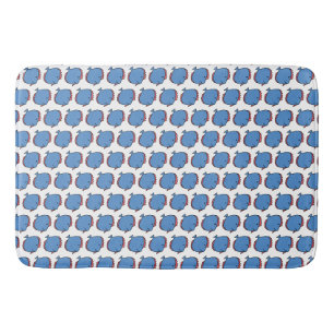 Blue and red Fish Bath Mat