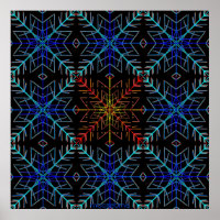 Blue and Red Flakes 36x36
