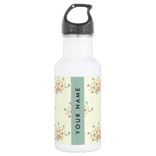 Blue and Red Flowers, Blue, Your Name 532 Ml Water Bottle