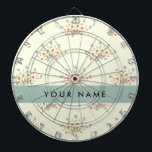 Blue and Red Flowers, Blue, Your Name Dartboard<br><div class="desc">Elegant,  stylish and sophisticated pattern with blue and red flowers. Modern and trendy gift,  perfect for the floral design lover in your life. Personalise by adding your name,  nickname,  monogram or initials.</div>