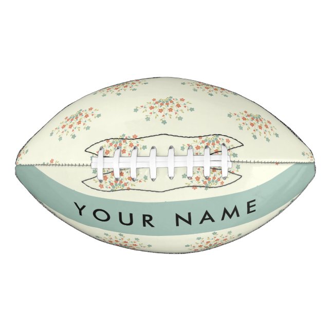 Blue and Red Flowers, Blue, Your Name Football (Front)