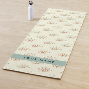 Blue and Red Flowers, Blue, Your Name Yoga Mat