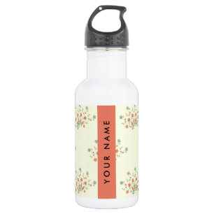 Blue and Red Flowers, Red, Your Name 532 Ml Water Bottle