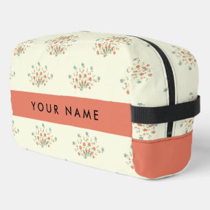Blue and Red Flowers, Red, Your Name Dopp Kit