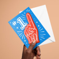 Blue and Red Foam Finger Number 1 Dad Father's Day