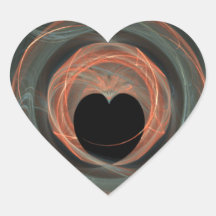 Blue and Red Fractal Art Encircled Heart