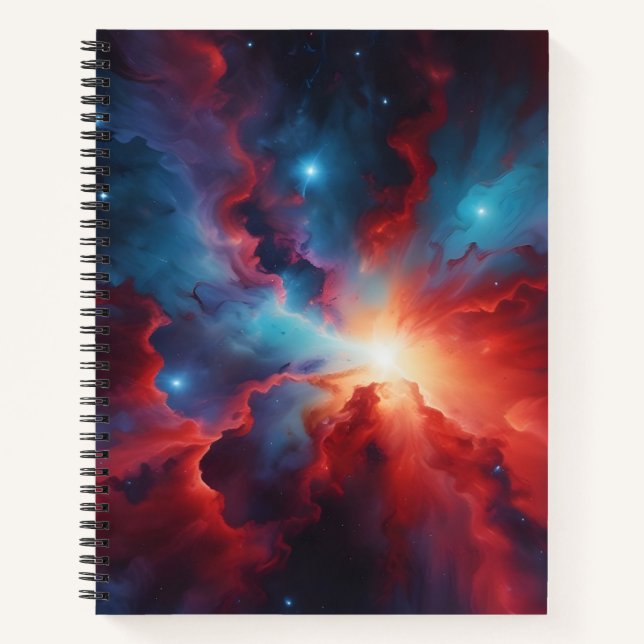 Blue and Red Galaxy Notebook (Front)