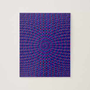Blue and Red Geometric Circles Puzzle