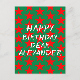 Blue And Red Happy Birthday Postcard