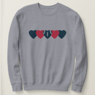 Blue and Red Heart Football Dark Sweatshirt