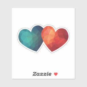 Blue and red heart pair modern hitech design