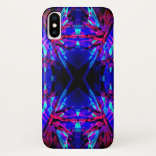 Blue and red kaleidoscope pattern iPhone x case