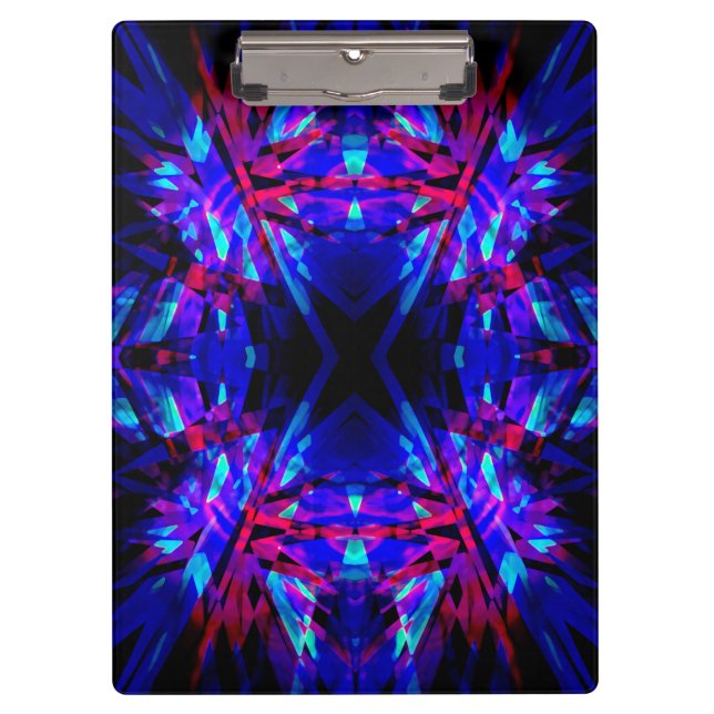Blue and red kaleidoscope pattern clipboard (Front)