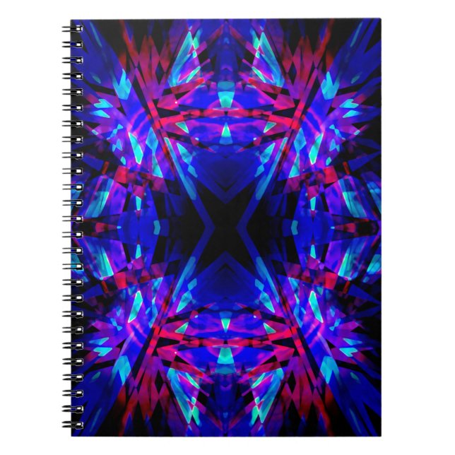 Blue and red kaleidoscope pattern notebook (Front)
