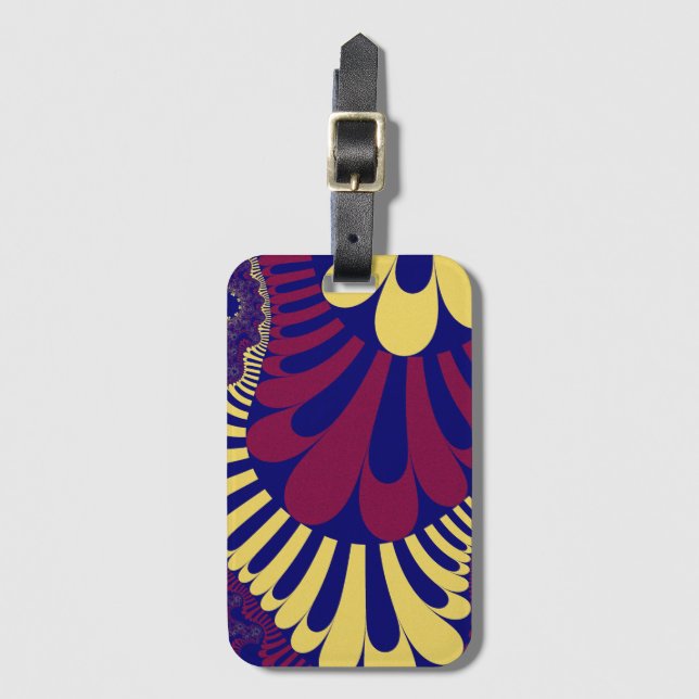 Blue and Red Loop Luggage Tag (Front Vertical)